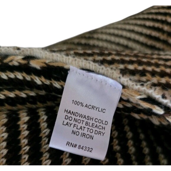 NWT II Sisters black cream gold yellow wrap front long cardigan sweater size S/M - Picture 8 of 16